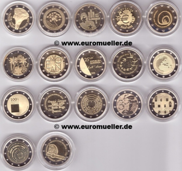 Slowenien Sammlung 2 Euro Sondermünzen 2008-2024 PP in Kapseln
